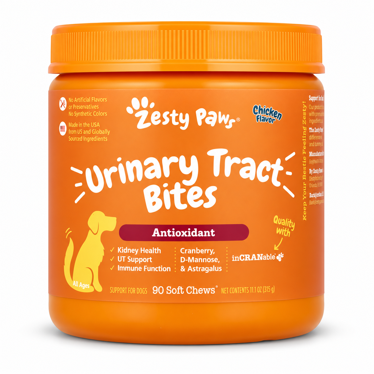 Zesty Paws Urinary Tract Bites Chicken Flavour, 90 Soft Chews